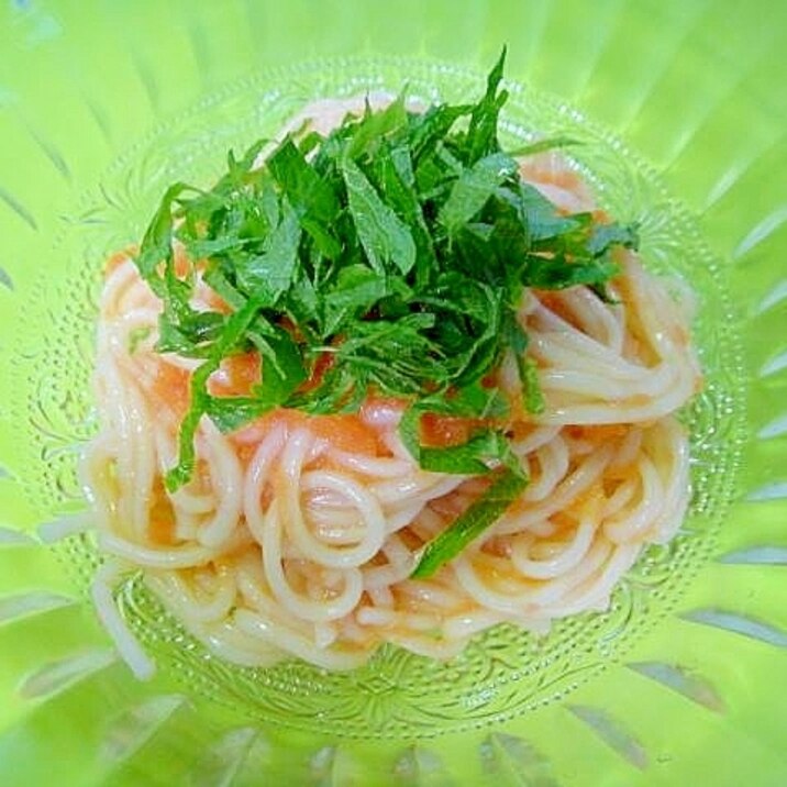 人参と明太子の冷やしうどん